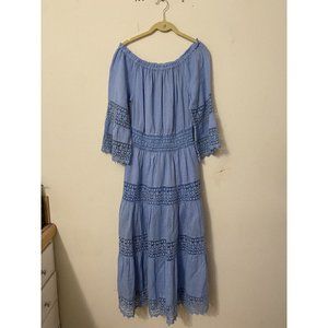 SOFT SURRONDNGS BOHO PEASANT HIPPIE WEDDING CRUISE BEACH SUMMER MAXI DRESS PS